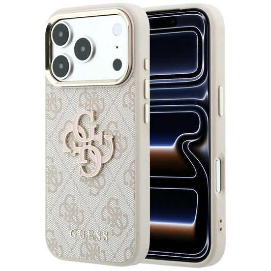 Guess 4G &amp; Big Resin Logo Case for iPhone 17 Pro Max / 18 Pro Max - Pink_0