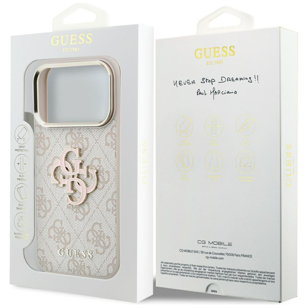 Guess 4G &amp; Big Resin Logo Case for iPhone 17 Pro Max / 18 Pro Max - Pink_7
