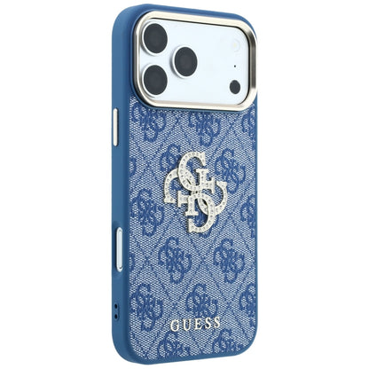 Guess 4G &amp; Big Strass Logo Case for iPhone 18 Pro / 17 Pro - Blue_3