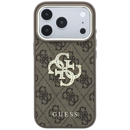 Guess 4G &amp; Big Strass Logo Case for iPhone 17 Pro Max / 18 Pro Max - Brown_2