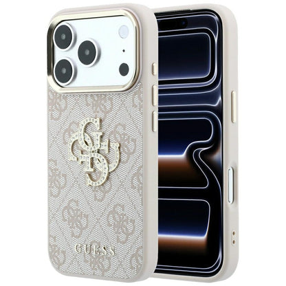 Guess 4G &amp; Big Strass Logo Case for iPhone 17 Pro / 18 Pro - Pink_0