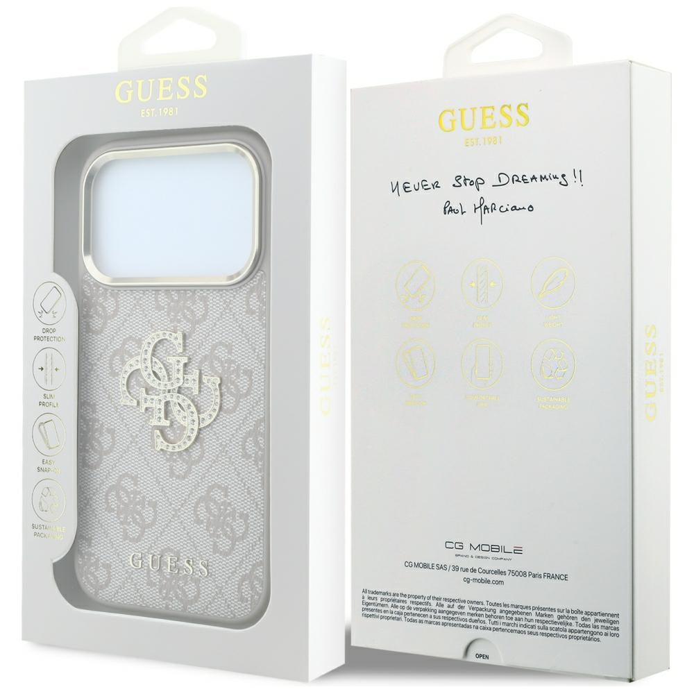 Guess 4G &amp; Big Strass Logo Case for iPhone 17 Pro / 18 Pro - Pink_7