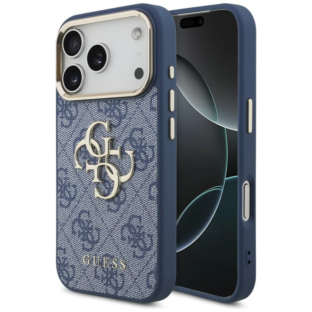 Guess 4G Big 4G Classic Logo Case for iPhone 18 Pro / 17 Pro - Blue and Gold_0