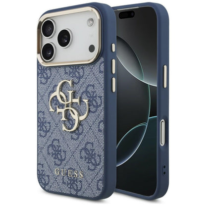 Guess 4G Big 4G Classic Logo Case for iPhone 18 Pro / 17 Pro - Blue and Gold_0