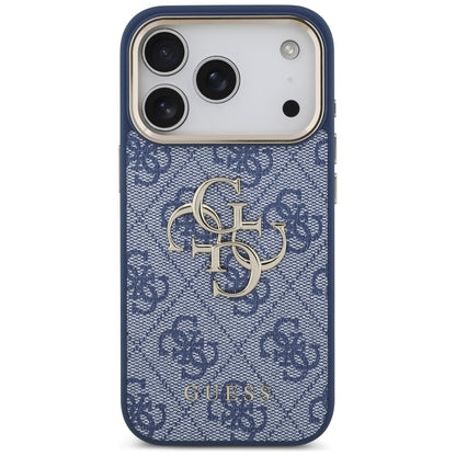 Guess 4G Big 4G Classic Logo Case for iPhone 18 Pro / 17 Pro - Blue and Gold_2