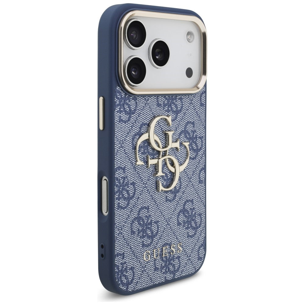Guess 4G Big 4G Classic Logo Case for iPhone 18 Pro / 17 Pro - Blue and Gold_3