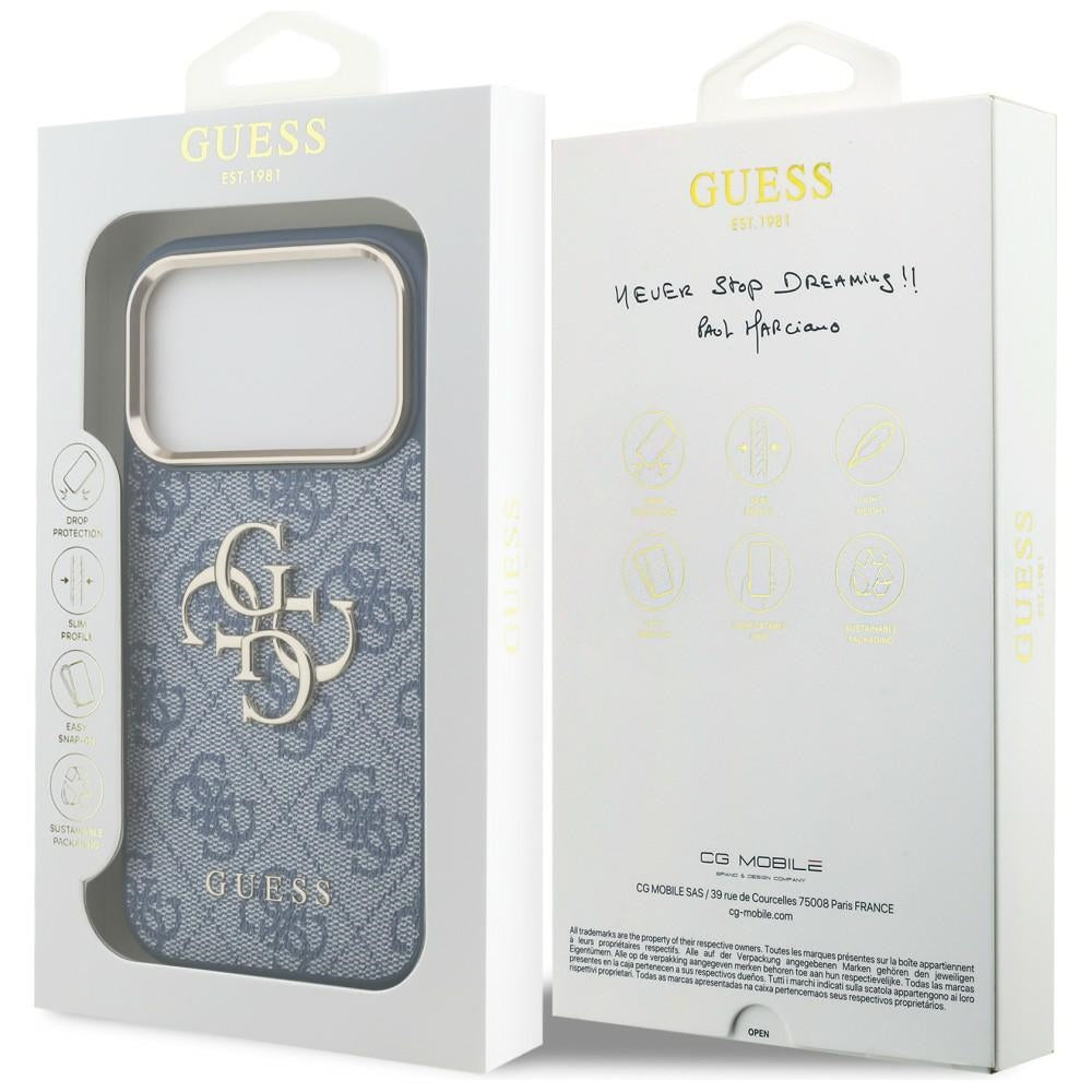 Guess 4G Big 4G Classic Logo Case for iPhone 18 Pro / 17 Pro - Blue and Gold_7