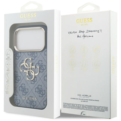 Guess 4G Big 4G Classic Logo Case for iPhone 18 Pro / 17 Pro - Blue and Gold_7