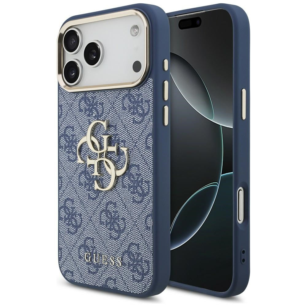 Guess 4G Big 4G Classic Logo Case for iPhone 18 Pro Max / 17 Pro Max - Blue and Gold_0