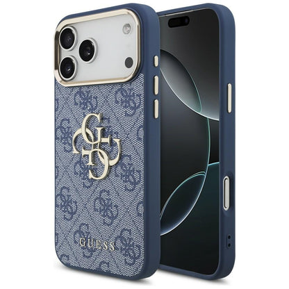 Guess 4G Big 4G Classic Logo Case for iPhone 18 Pro Max / 17 Pro Max - Blue and Gold_0