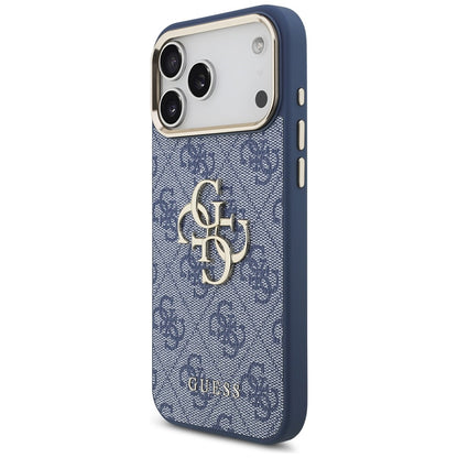 Guess 4G Big 4G Classic Logo Case for iPhone 18 Pro Max / 17 Pro Max - Blue and Gold_1