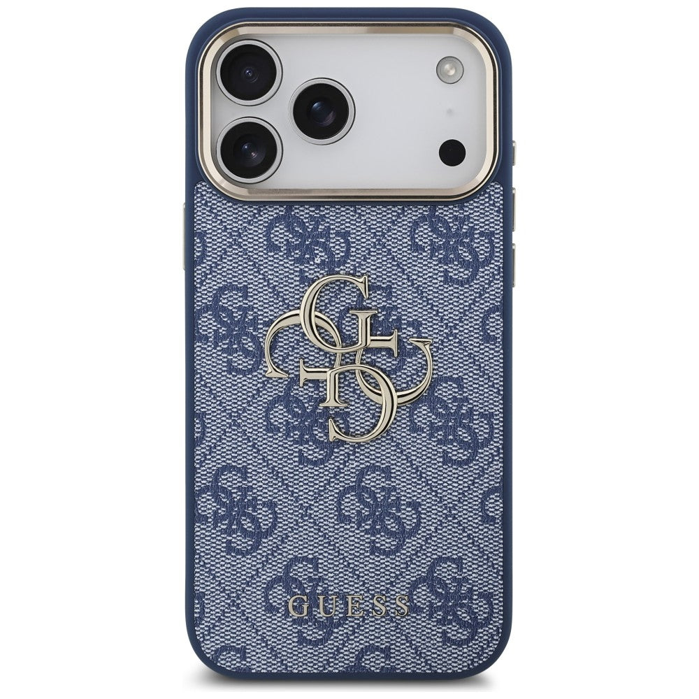 Guess 4G Big 4G Classic Logo Case for iPhone 18 Pro Max / 17 Pro Max - Blue and Gold_2