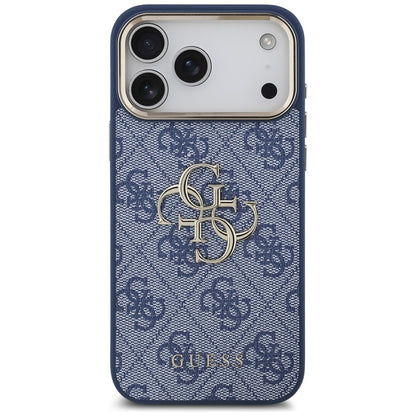 Guess 4G Big 4G Classic Logo Case for iPhone 18 Pro Max / 17 Pro Max - Blue and Gold_2