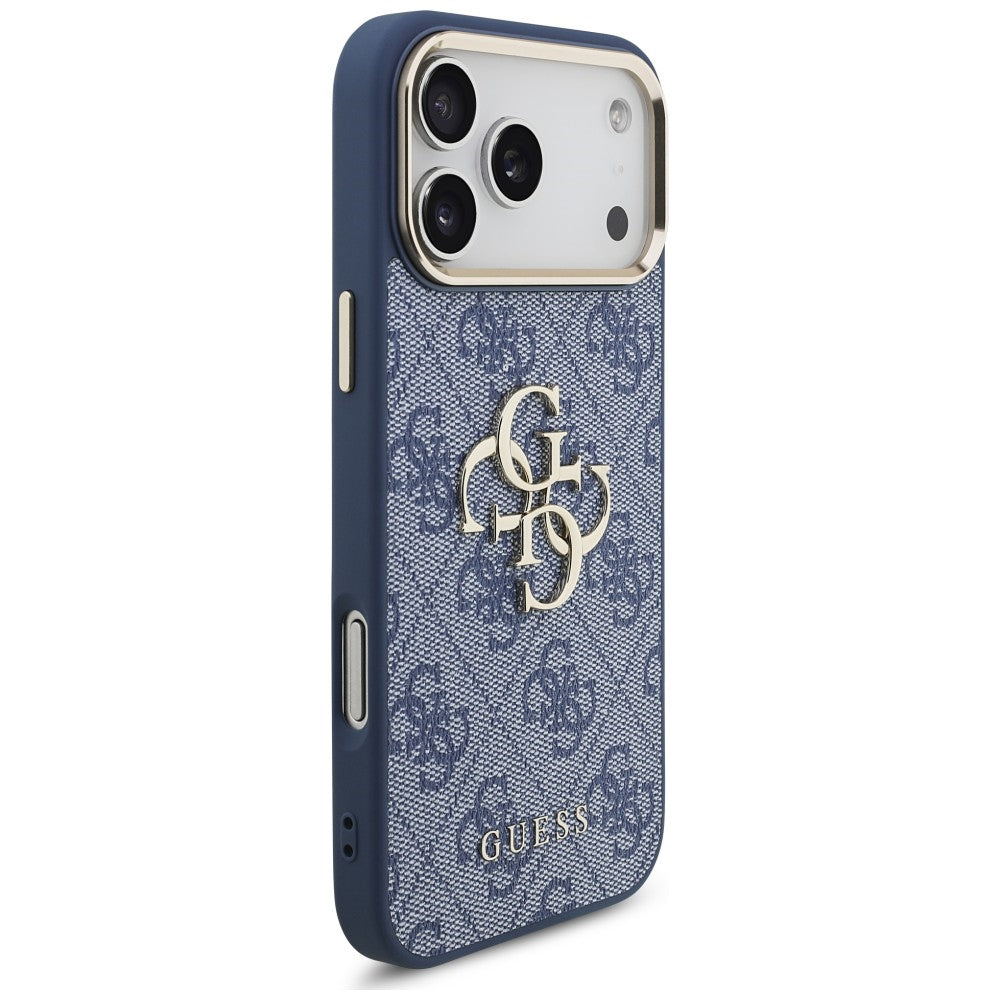 Guess 4G Big 4G Classic Logo Case for iPhone 18 Pro Max / 17 Pro Max - Blue and Gold_3