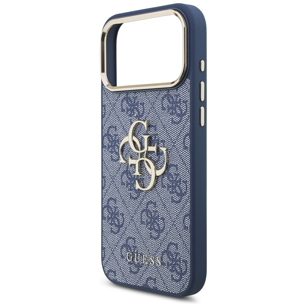 Guess 4G Big 4G Classic Logo Case for iPhone 18 Pro Max / 17 Pro Max - Blue and Gold_5