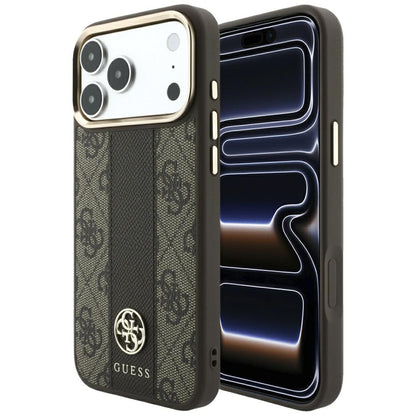 Guess 4G with Stripe Round and Classic Logos MagSafe Case for iPhone 17 Pro / 18 Pro - Brown_0