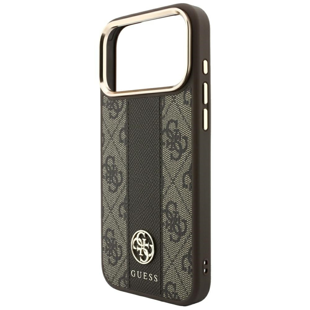 Guess 4G with Stripe Round and Classic Logos MagSafe Case for iPhone 17 Pro / 18 Pro - Brown_5