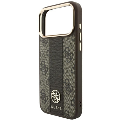 Guess 4G with Stripe Round and Classic Logos MagSafe Case for iPhone 17 Pro / 18 Pro - Brown_5