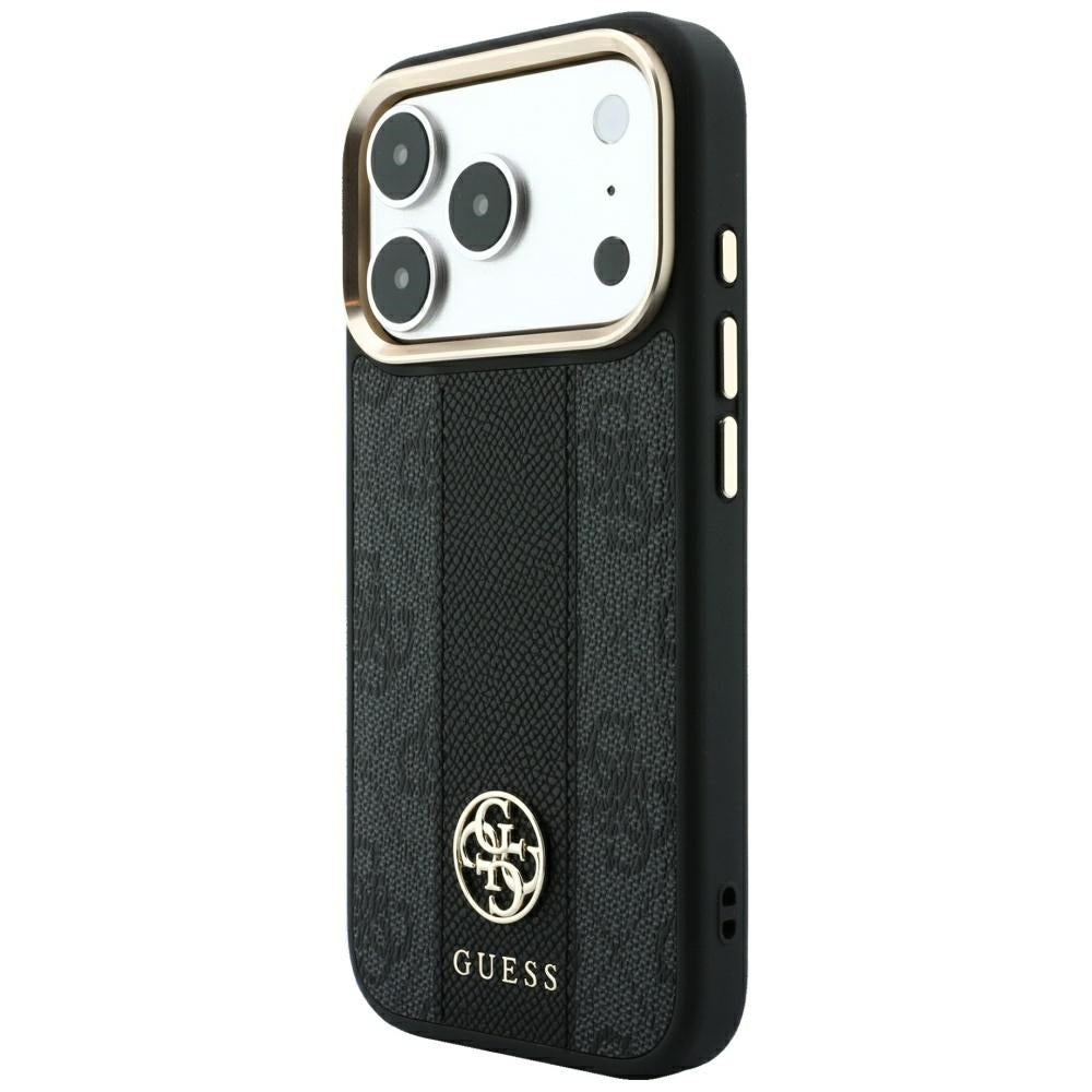 Guess 4G with Stripe Round and Classic Logos MagSafe Case for iPhone 17 Pro / 18 Pro - Black_1