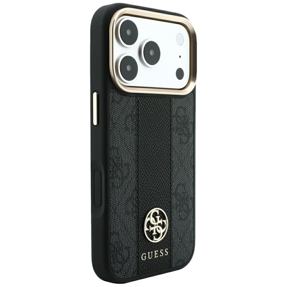 Guess 4G with Stripe Round and Classic Logos MagSafe Case for iPhone 17 Pro / 18 Pro - Black_3