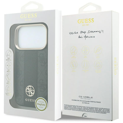 Guess 4G with Stripe Round and Classic Logos MagSafe Case for iPhone 17 Pro / 18 Pro - Black_7
