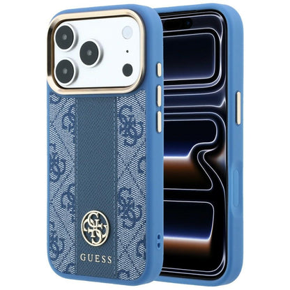 Guess 4G with Stripe Round and Classic Logos MagSafe Case for iPhone 17 Pro / 18 Pro - Blue_0