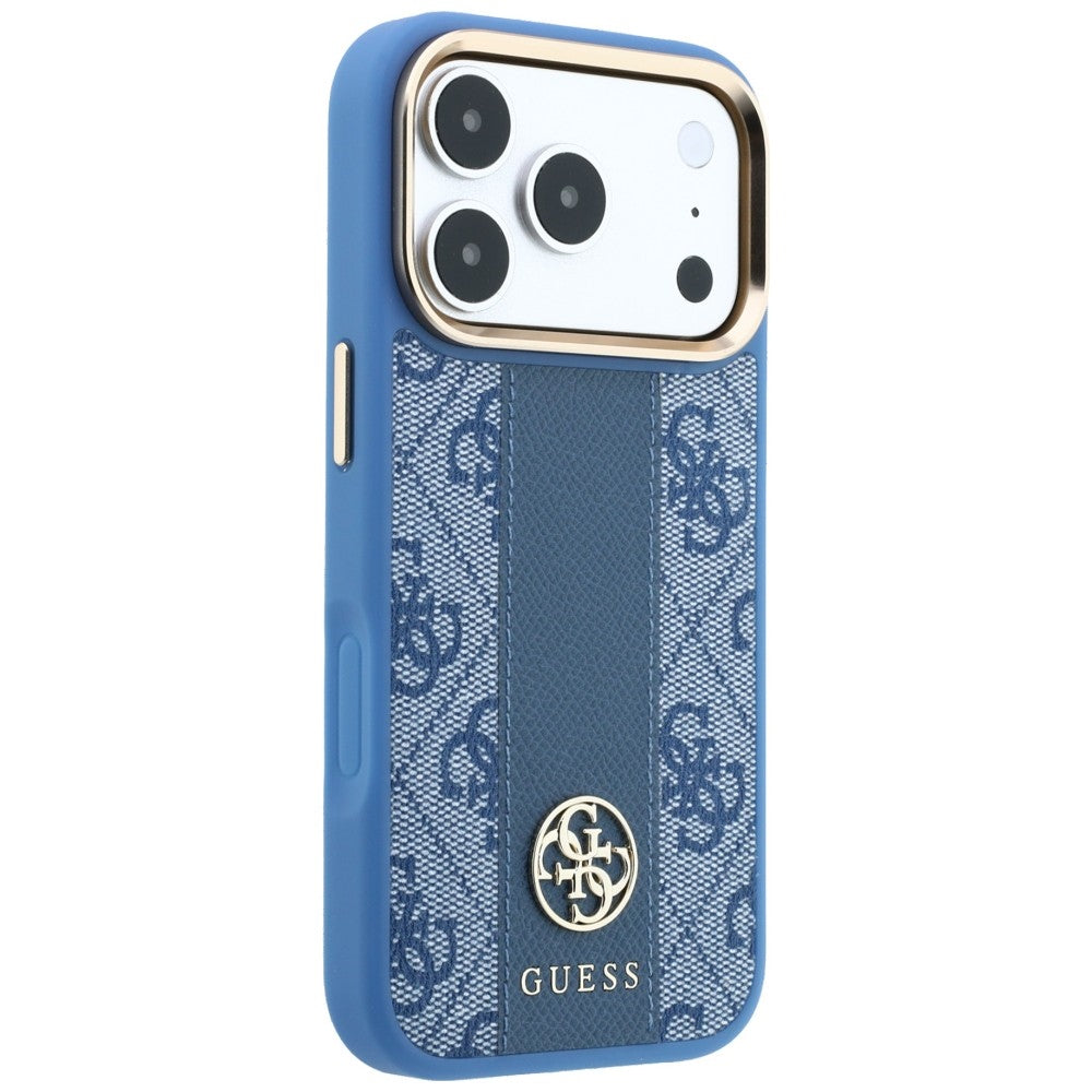 Guess 4G with Stripe Round and Classic Logos MagSafe Case for iPhone 17 Pro / 18 Pro - Blue_3