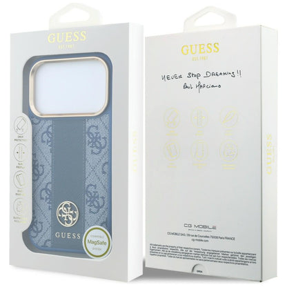 Guess 4G with Stripe Round and Classic Logos MagSafe Case for iPhone 17 Pro / 18 Pro - Blue_7