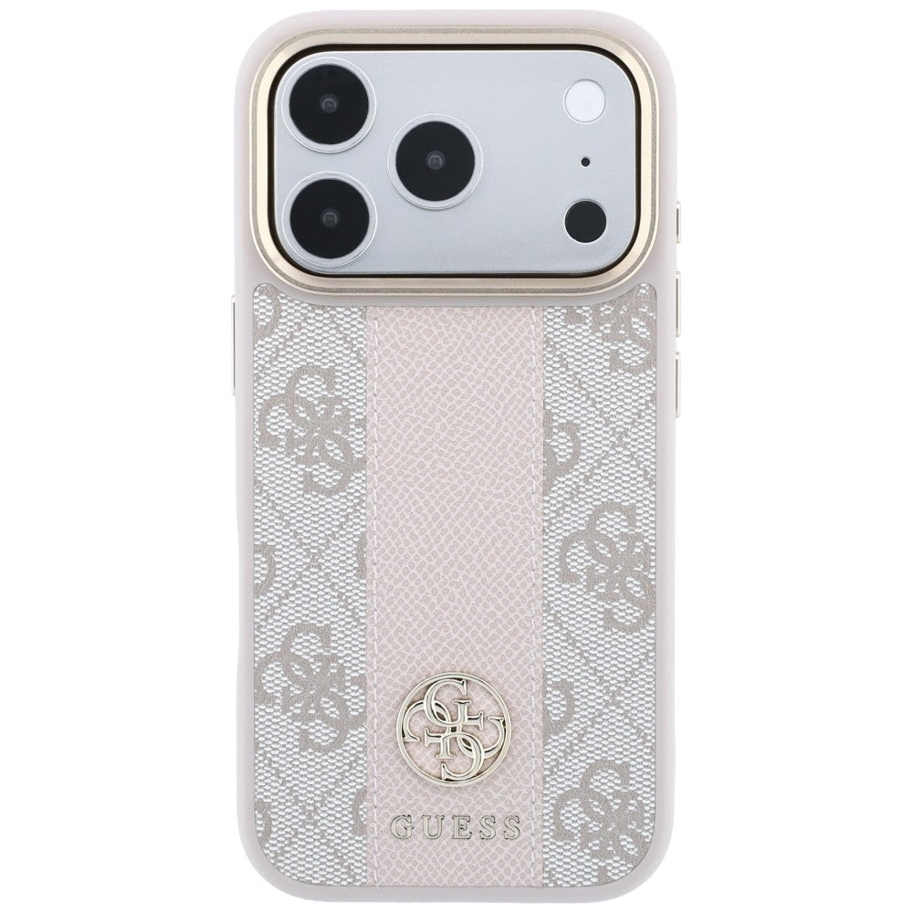 Guess 4G with Stripe Round and Classic Logos MagSafe case for iPhone 17 Pro / 18 Pro - pink_2