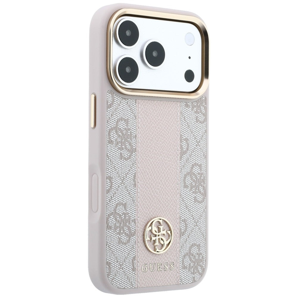 Guess 4G with Stripe Round and Classic Logos MagSafe case for iPhone 17 Pro / 18 Pro - pink_3