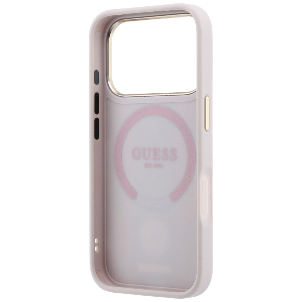 Guess 4G with Stripe Round and Classic Logos MagSafe case for iPhone 17 Pro / 18 Pro - pink_6