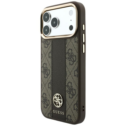 Guess 4G with Stripe Round and Classic Logos MagSafe Case for iPhone 17 Pro Max / 18 Pro Max - Brown_1