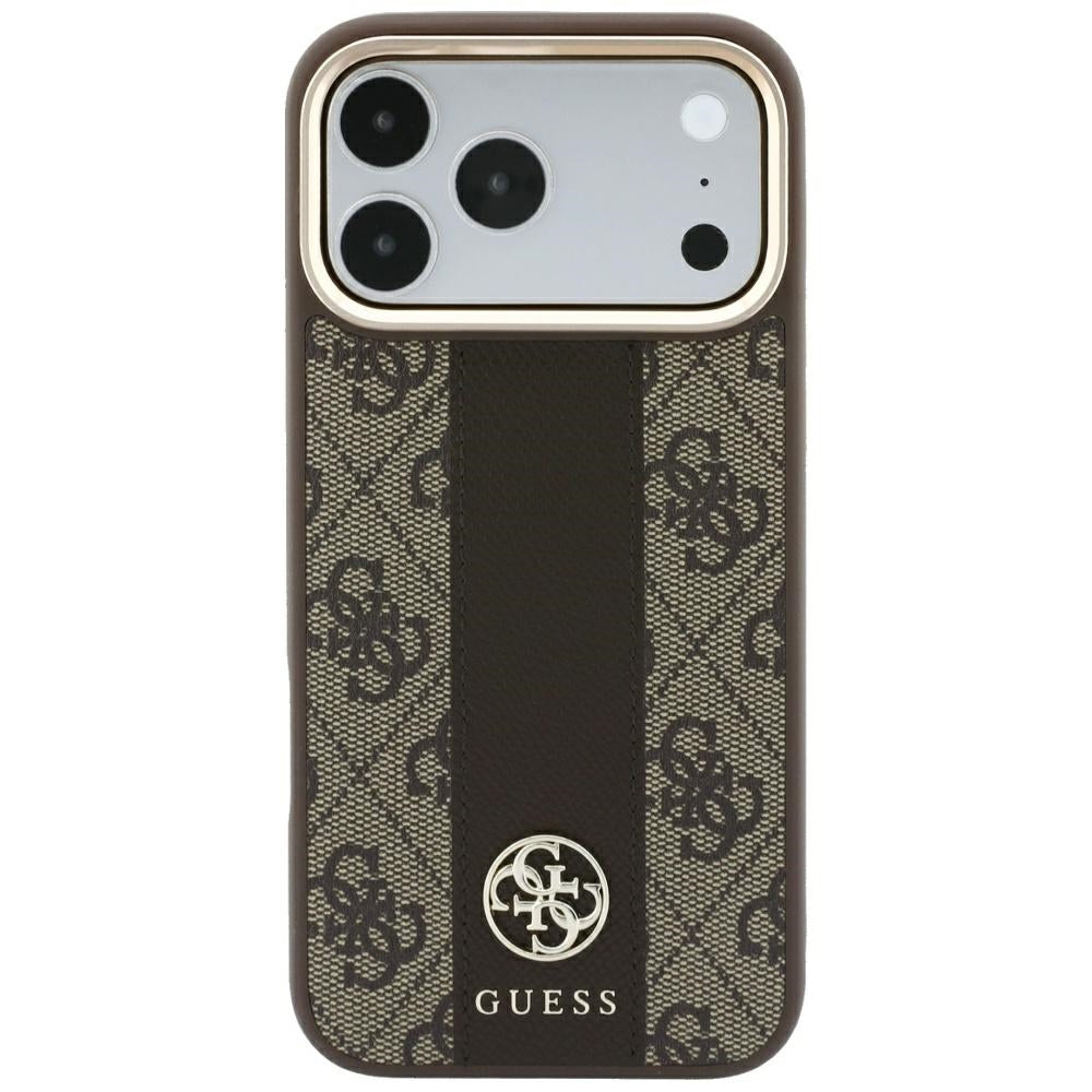 Guess 4G with Stripe Round and Classic Logos MagSafe Case for iPhone 17 Pro Max / 18 Pro Max - Brown_2
