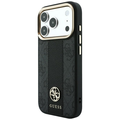 Guess 4G with Stripe Round and Classic Logos MagSafe Case for iPhone 17 Pro Max / 18 Pro Max - Black_1