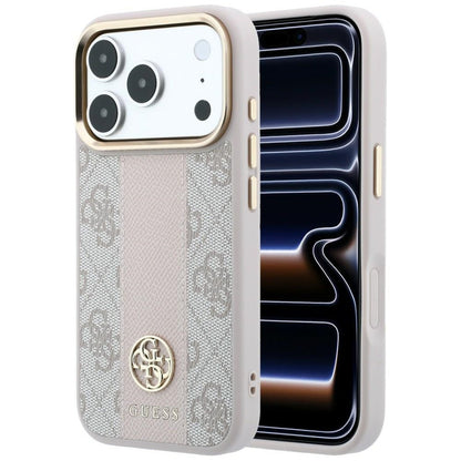 Guess 4G with Stripe Round and Classic Logos MagSafe Case for iPhone 17 Pro Max / 18 Pro Max - Pink_0