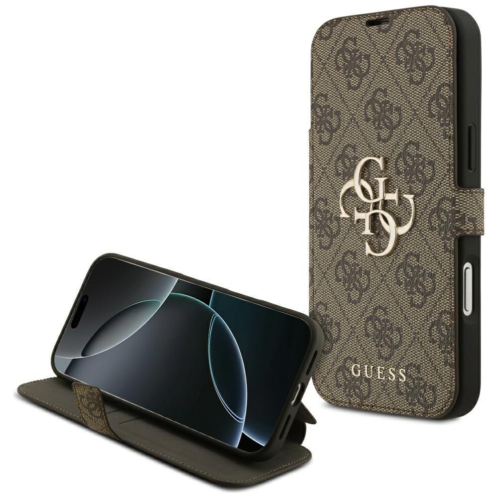 Guess Book 4G Metal Logo Case for iPhone 18 Pro Max / 17 Pro Max - Brown_0