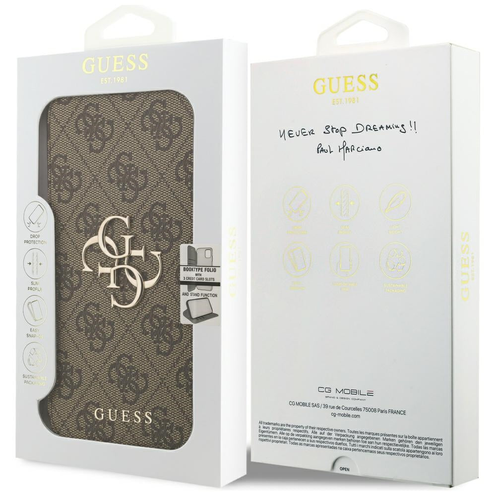 Guess Book 4G Metal Logo Case for iPhone 18 Pro Max / 17 Pro Max - Brown_6