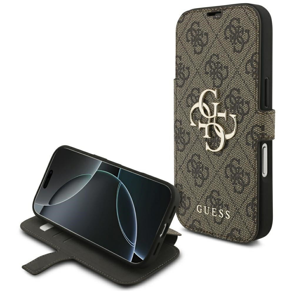 Guess Book 4G Metal Logo Case for iPhone 18 Pro / 17 Pro - Brown_0