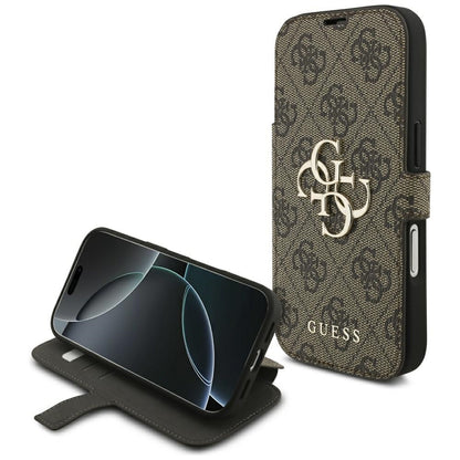 Guess Book 4G Metal Logo Case for iPhone 18 Pro / 17 Pro - Brown_0