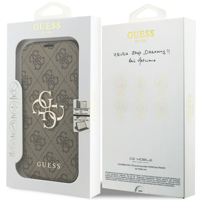 Guess Book 4G Metal Logo Case for iPhone 18 Pro / 17 Pro - Brown_6