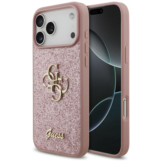 Guess Fixed Glitter Big 4G Case for iPhone 18 Pro Max / 17 Pro Max - Pink_0