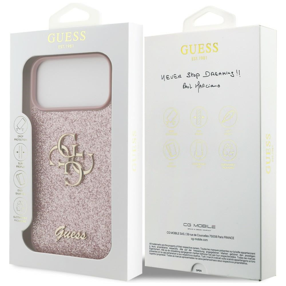 Guess Fixed Glitter Big 4G Case for iPhone 18 Pro Max / 17 Pro Max - Pink_7