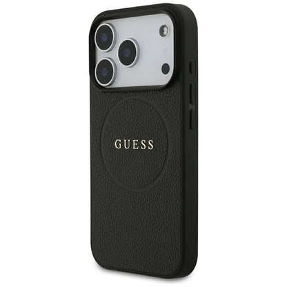 Guess Grained Gold Ring MagSafe Case for iPhone 18 Pro / 17 Pro - Black_1