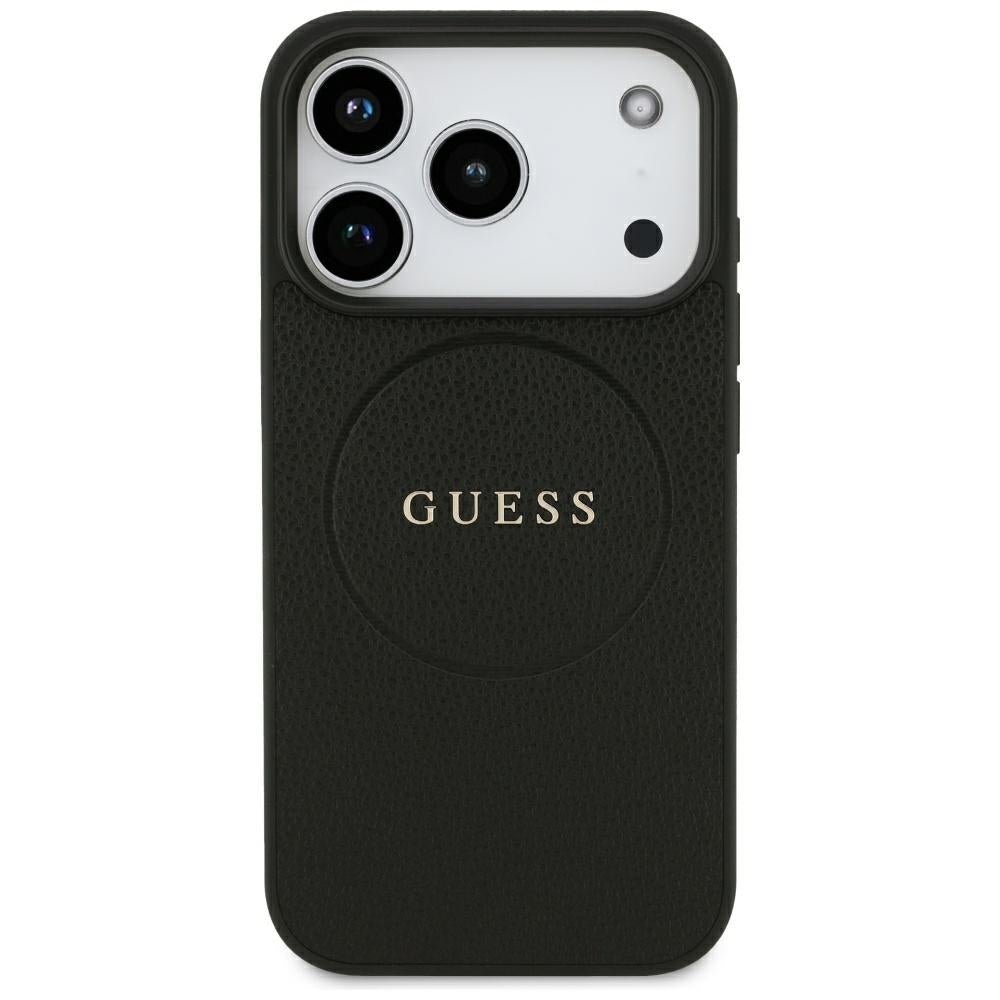 Guess Grained Gold Ring MagSafe Case for iPhone 18 Pro / 17 Pro - Black_2