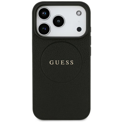 Guess Grained Gold Ring MagSafe Case for iPhone 18 Pro / 17 Pro - Black_2