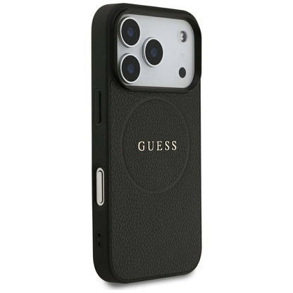 Guess Grained Gold Ring MagSafe Case for iPhone 18 Pro / 17 Pro - Black_3