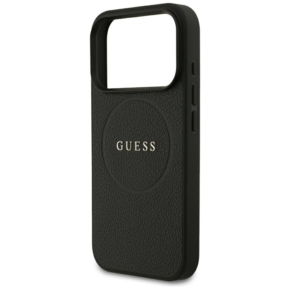 Guess Grained Gold Ring MagSafe Case for iPhone 18 Pro / 17 Pro - Black_5