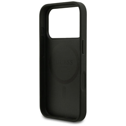 Guess Grained Gold Ring MagSafe Case for iPhone 18 Pro / 17 Pro - Black_6