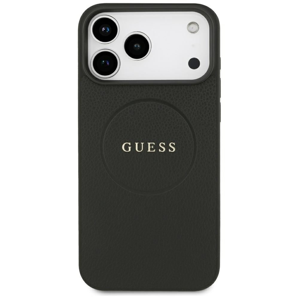 Guess Grained Gold Ring MagSafe Case for iPhone 18 Pro Max / 17 Pro Max - Black_2