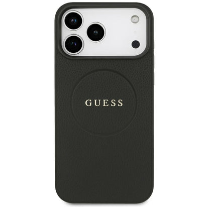 Guess Grained Gold Ring MagSafe Case for iPhone 18 Pro Max / 17 Pro Max - Black_2